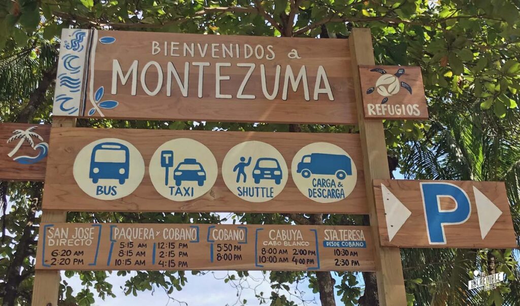 Busfahrplan in Montezuma, Costa Rica