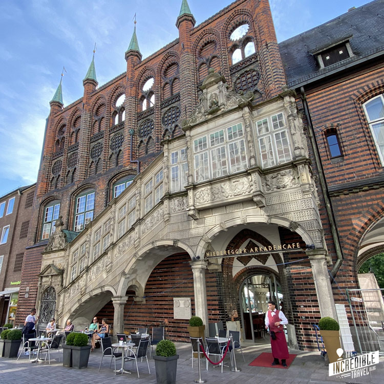 Ansicht der Renaissancetreppe am Lübecker Rathaus