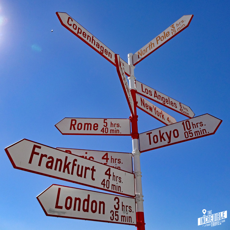 Entfernungsanzeiger u.a. nach Frankfurt, London und Rom