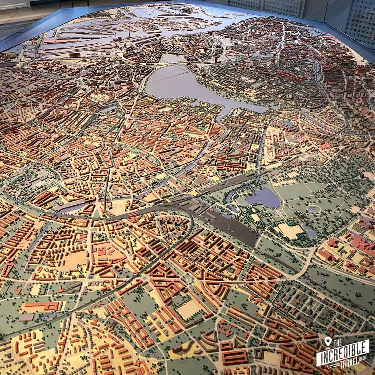 Stadtmodell der Stadt aus Richtung Norden gesehen