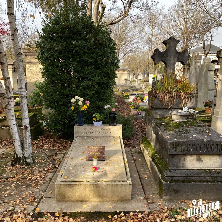 Grab von Yves Montand auf dem Friedhof Père Lachaise in Paris