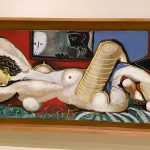 Gemälde: Abstrakter Frauenkörper liegend