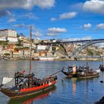 Brücke Luis I und Ufer in Porto