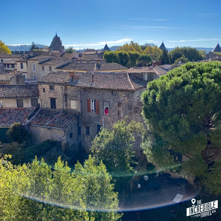 Blick auf Altbauten in der Cité de Carcassonne