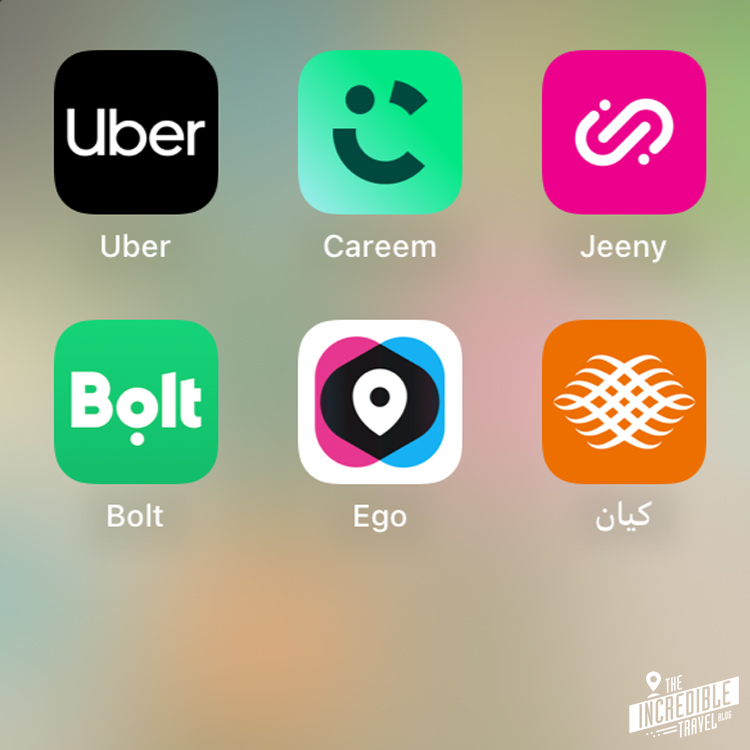 Logos der Ride Hailing Apps