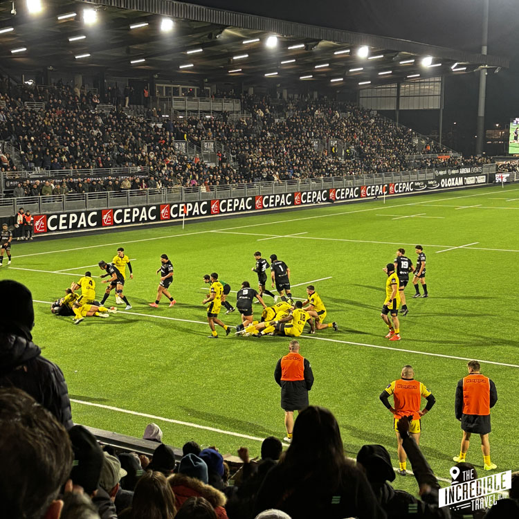 Provence Rugby vs Carcassonne ProD2 Versuch für die Heimmannschaft