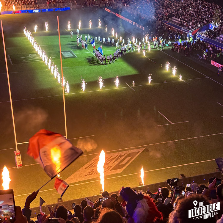 Test Match Frankreich vs Fiji Einlauf der Mannschaften